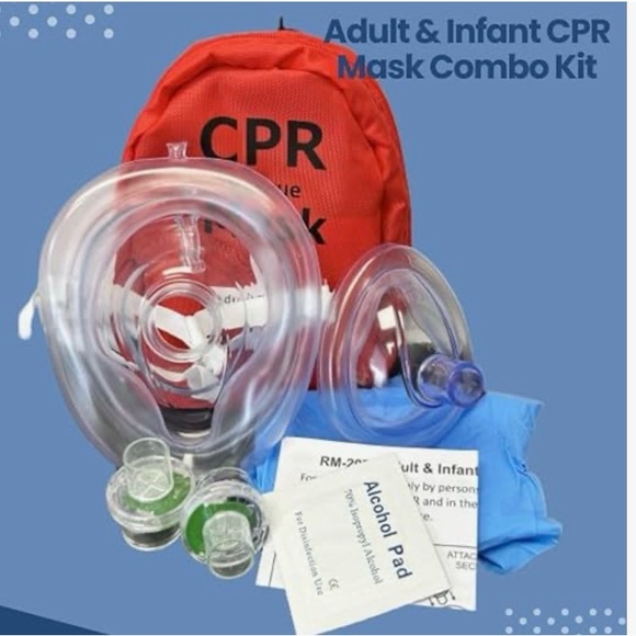 CPR Rescue Mask Kit with Red Carrying Case - Picture 3 of 10